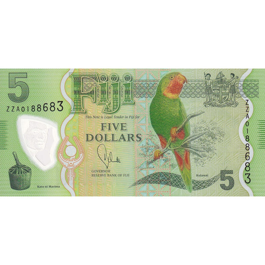 Bankovka, 
  
  Fidži, 
  
  5 dolarů