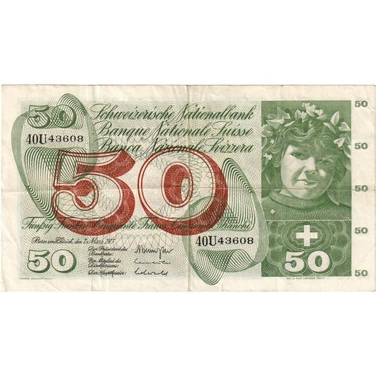 Švýcarsko, 
  
  50 Franken, 
  
  1969-01-15