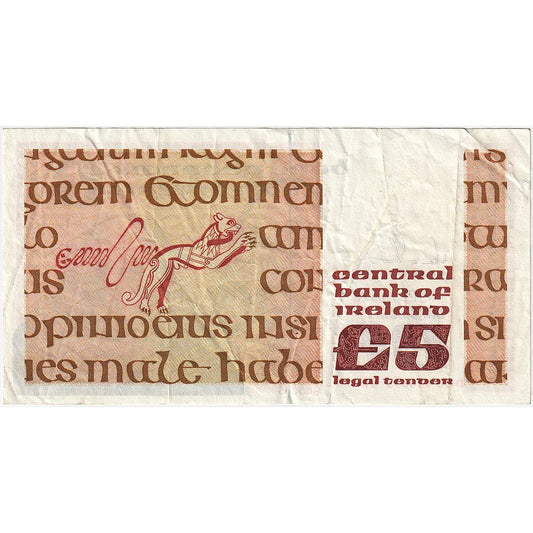 Bankovka, 
  
  Irsko – republika, 
  
  5 liber